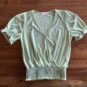 Pink Lily Faux Wrap Top